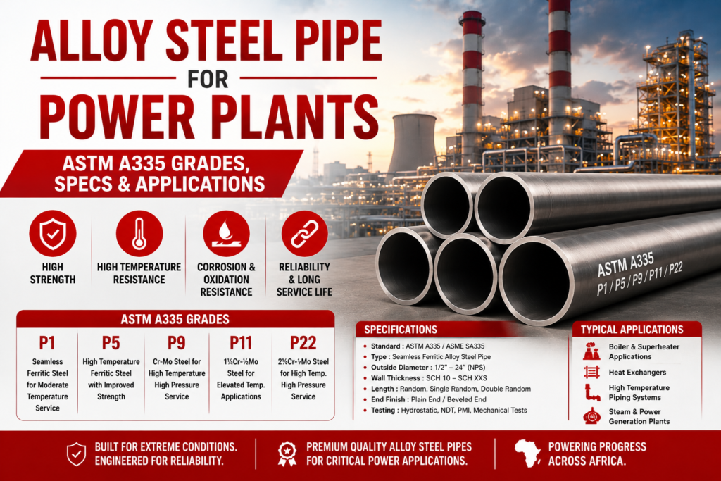 Alloy Steel Pipe for Power Plants: ASTM A335 Grades, Specs & Applications