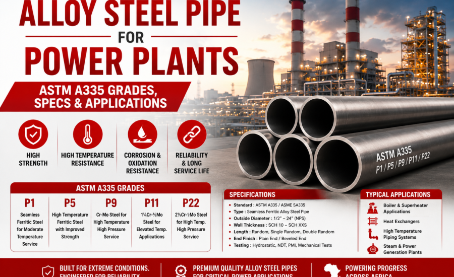 Alloy Steel Pipe for Power Plants: ASTM A335 Grades, Specs & Applications