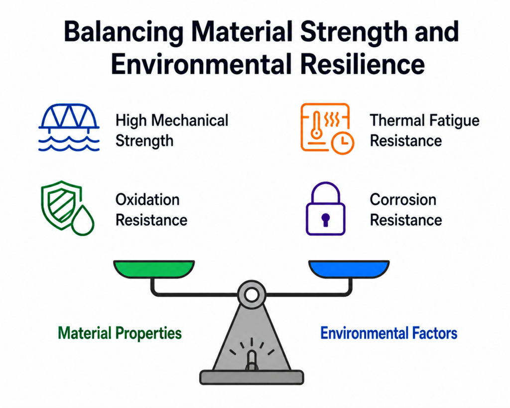 Balancing material Strength environmental resilience