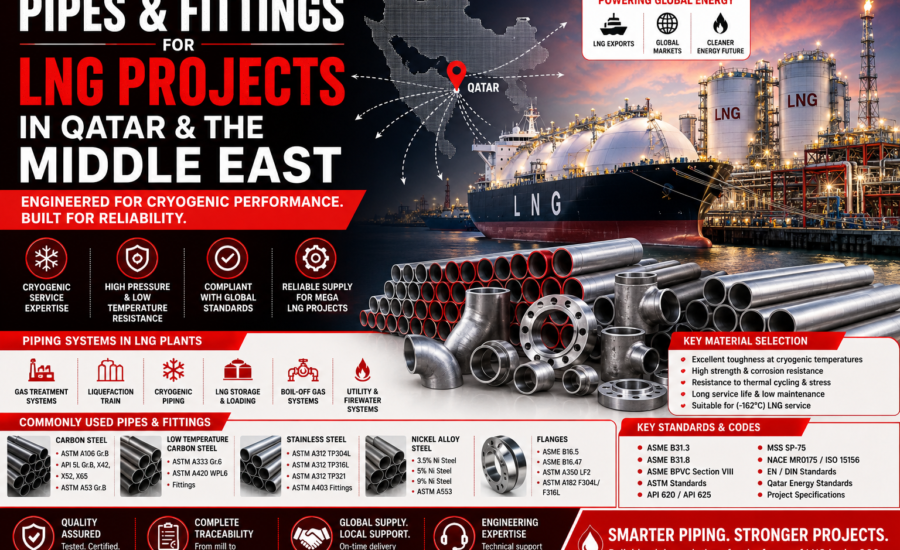 Pipes and Fittings for LNG Projects in Qatar and the Middle East