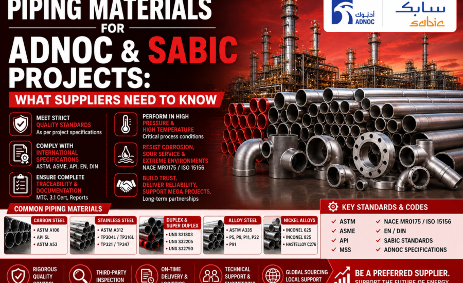 Piping Materials for ADNOC and SABIC Projects: What Suppliers Need to Know