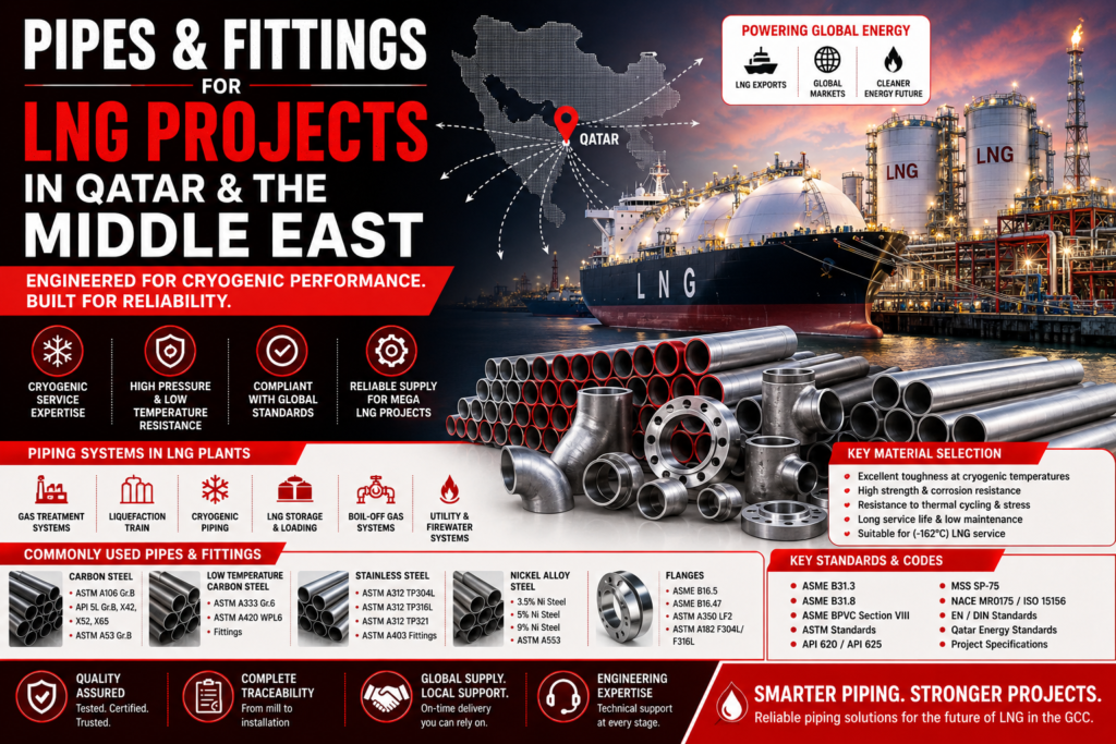 pipes and fittings for LNG