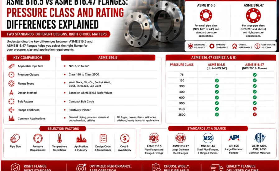 ASME B16.5 vs ASME B16.47 Flanges: Pressure Class and Rating Differences Explained