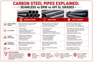 Carbon Steel Pipes Explained: Seamless vs ERW vs API 5L Grades