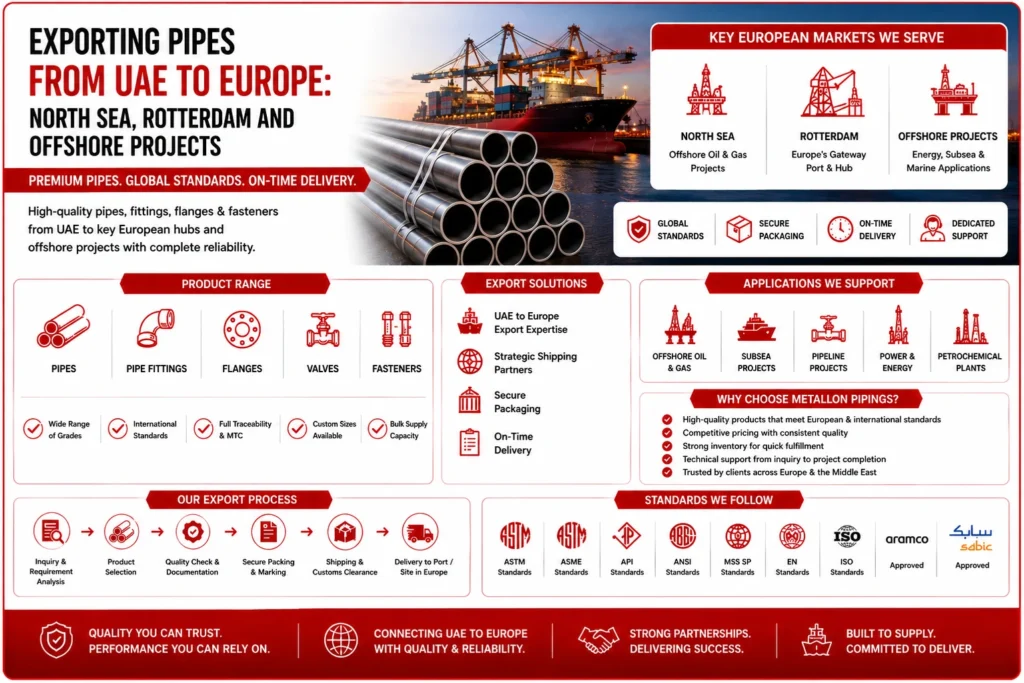 Exporting Pipes from UAE to Europe: North Sea, Rotterdam and Offshore Projects