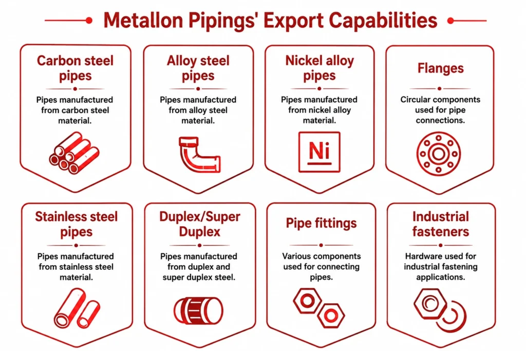 Metallon Pipings' Export Capabilities
