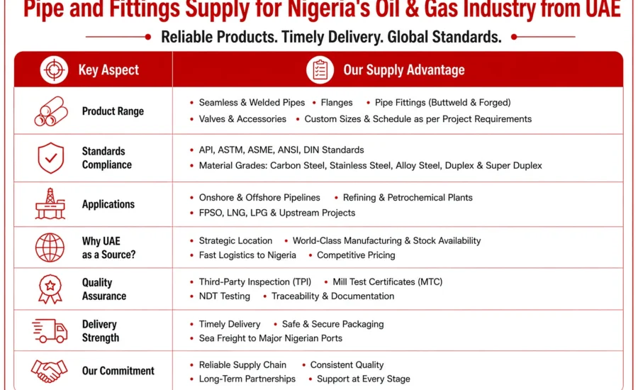 Pipe and Fittings Supply for Nigeria's Oil & Gas Industry from UAE