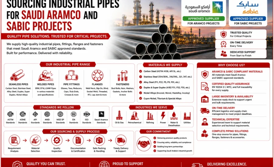 Sourcing Industrial Pipes for Saudi ARAMCO and SABIC Projects