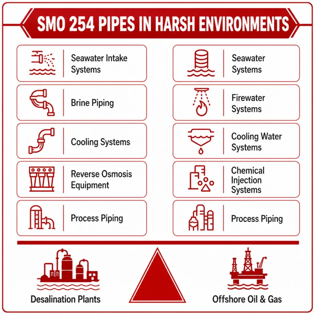 Applications of SMO 254 Pipes